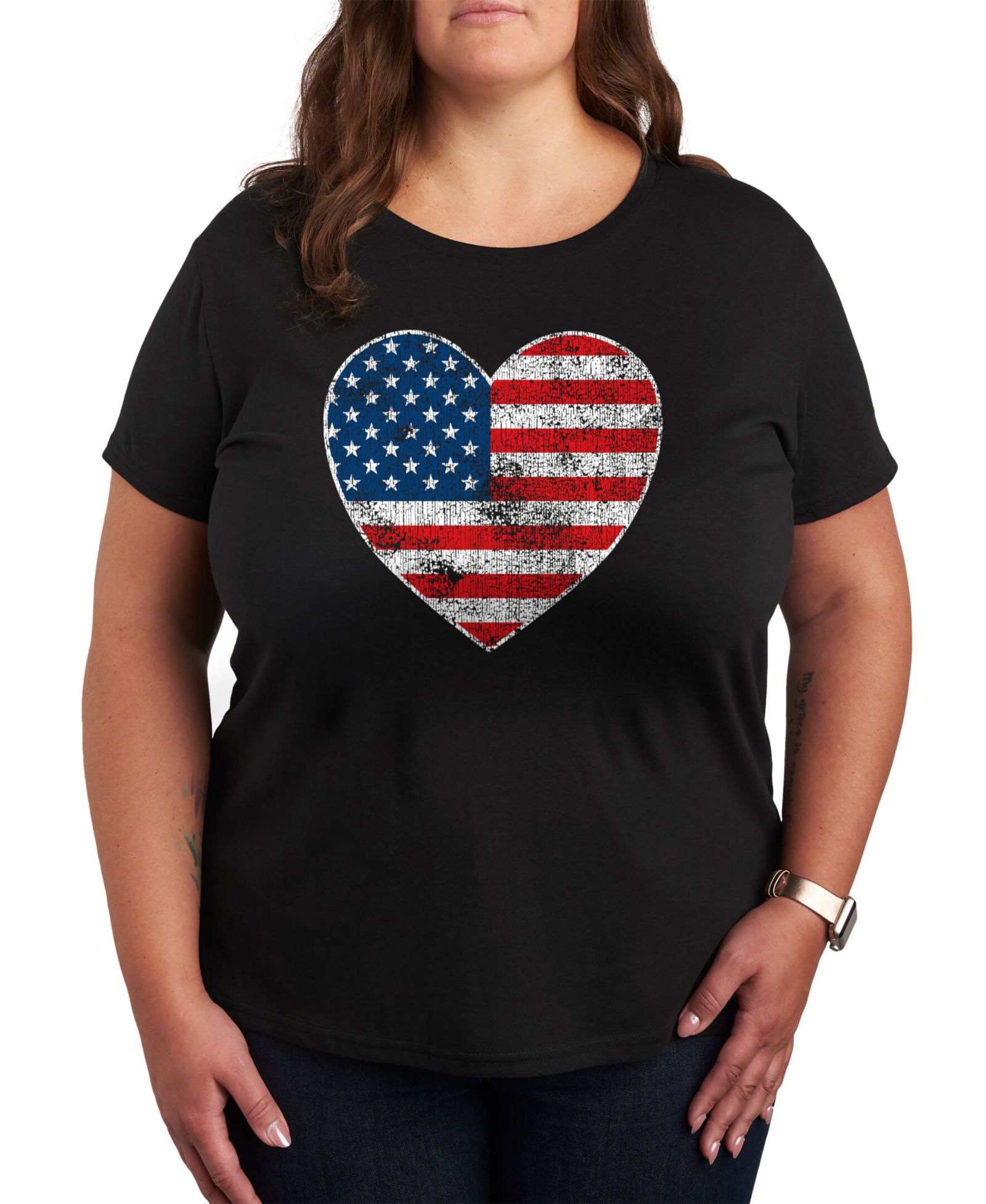 Hybrid Apparel футболка Plus Size American Heart Graphic