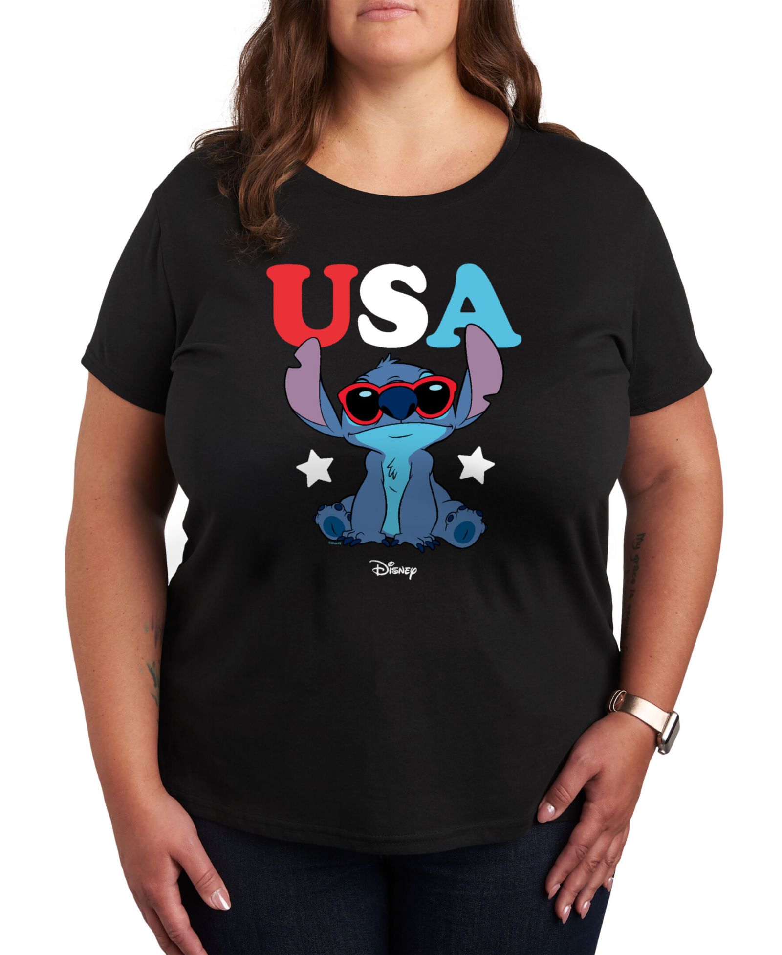 Футболка Hybrid Apparel Trendy Plus Size Stitch USA Graphic