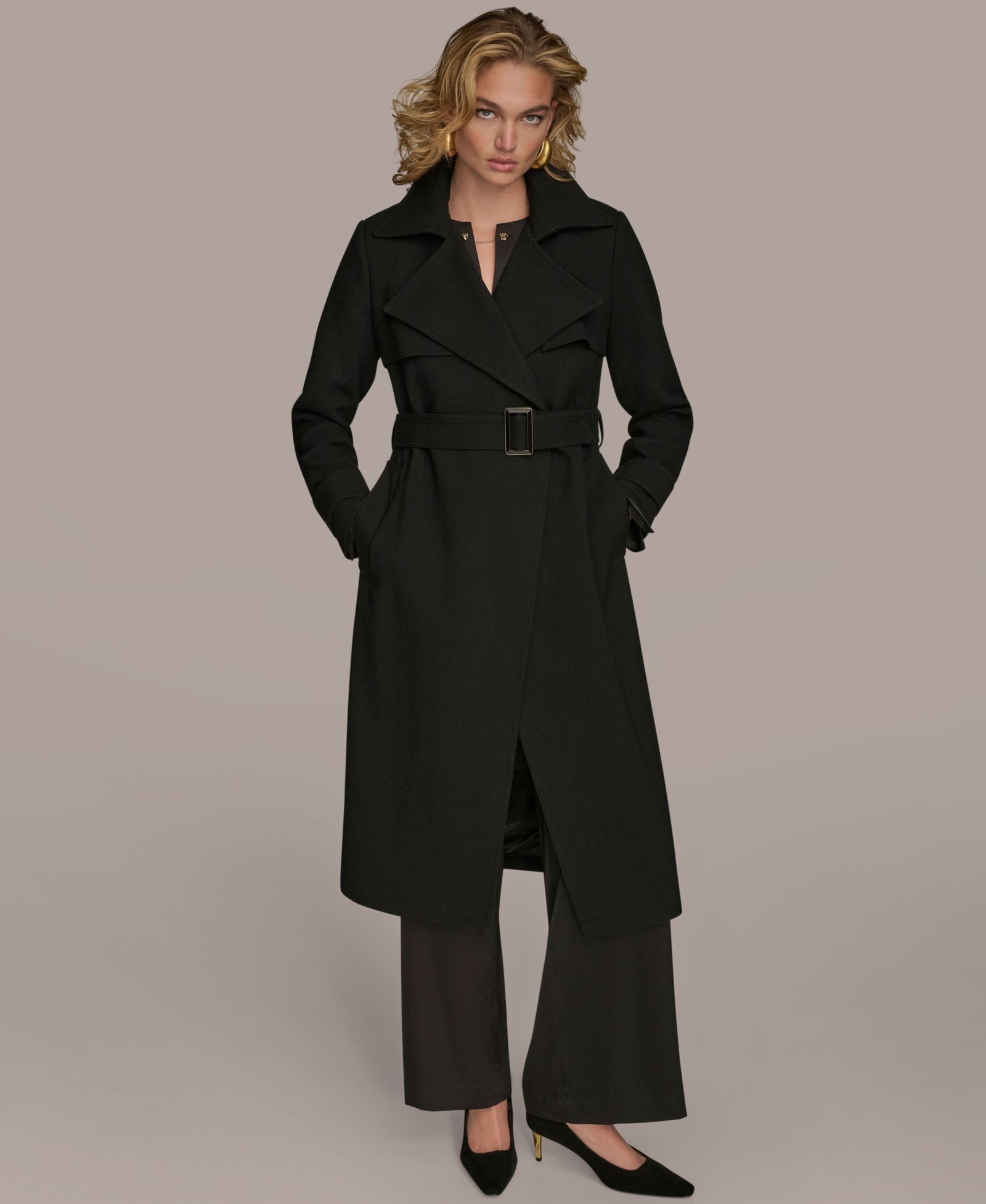 Donna Karan New York Women's Belted Notched-Collar Trench Coat