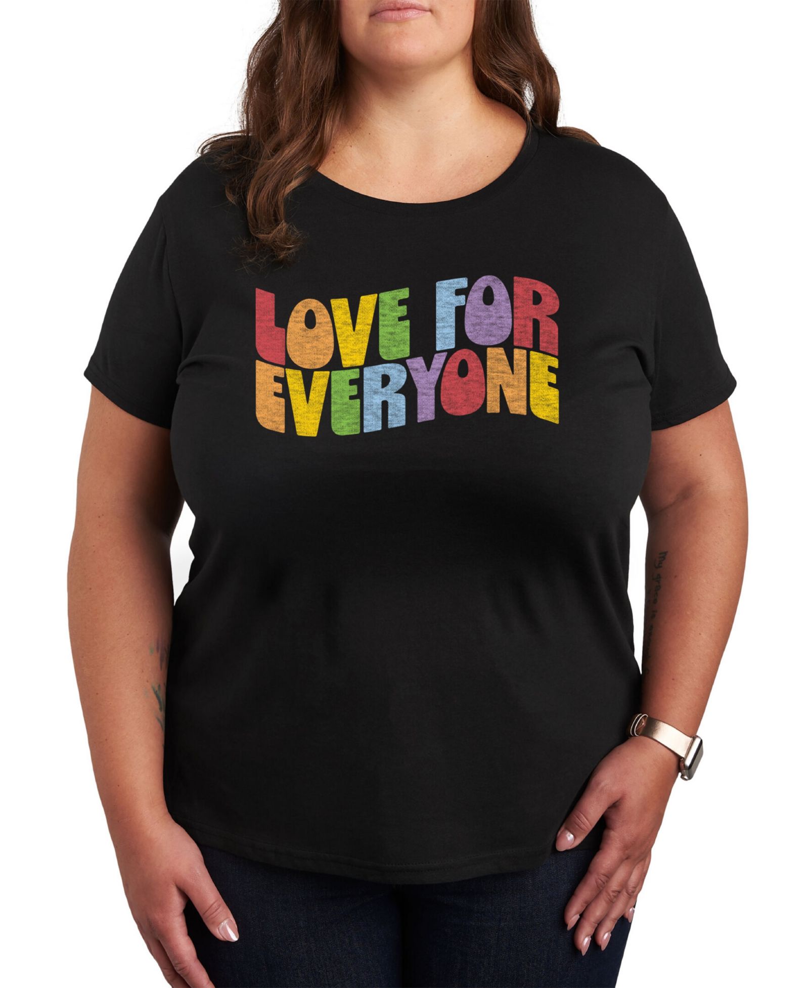 Женская футболка Hybrid Apparel Trendy Plus Size Pride Love for Everyone Graphic