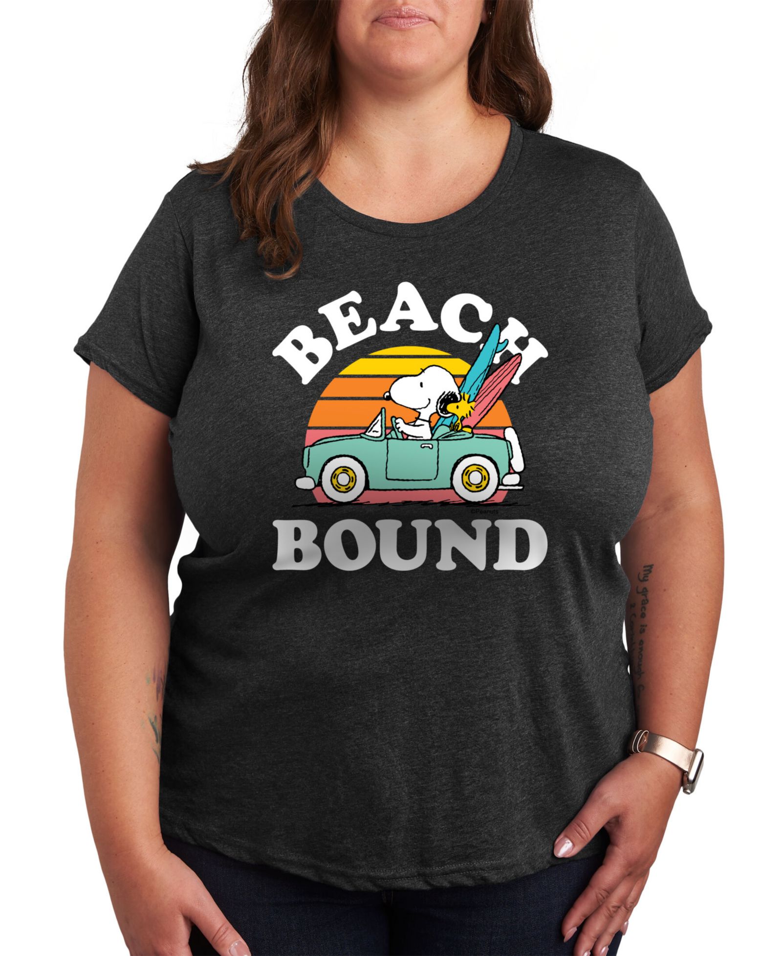 Женский топ Hybrid Apparel Plus Size Snoopy Beach Bound Graphic
