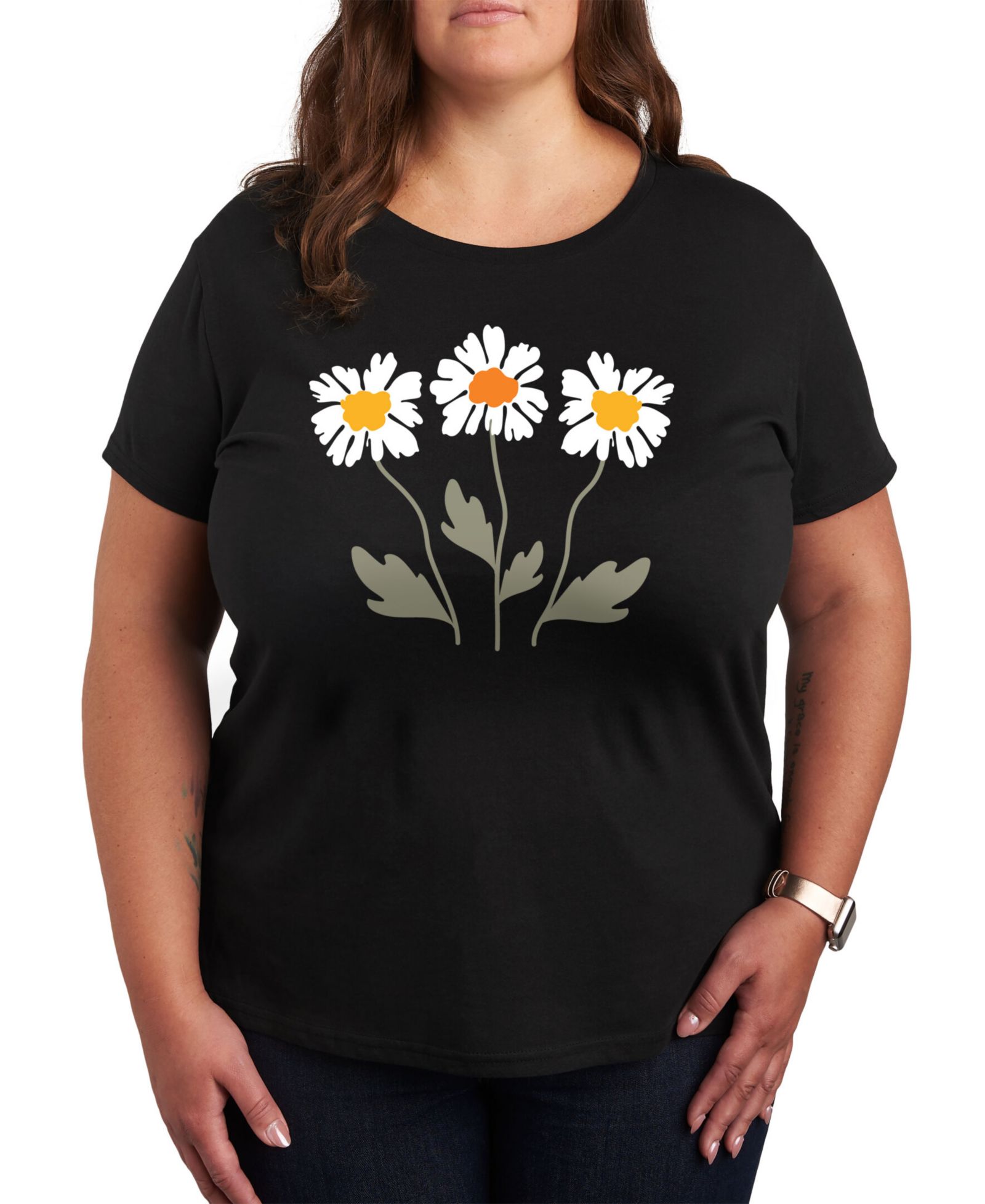Hybrid Apparel Футболка с принтом Daisy, Plus Size