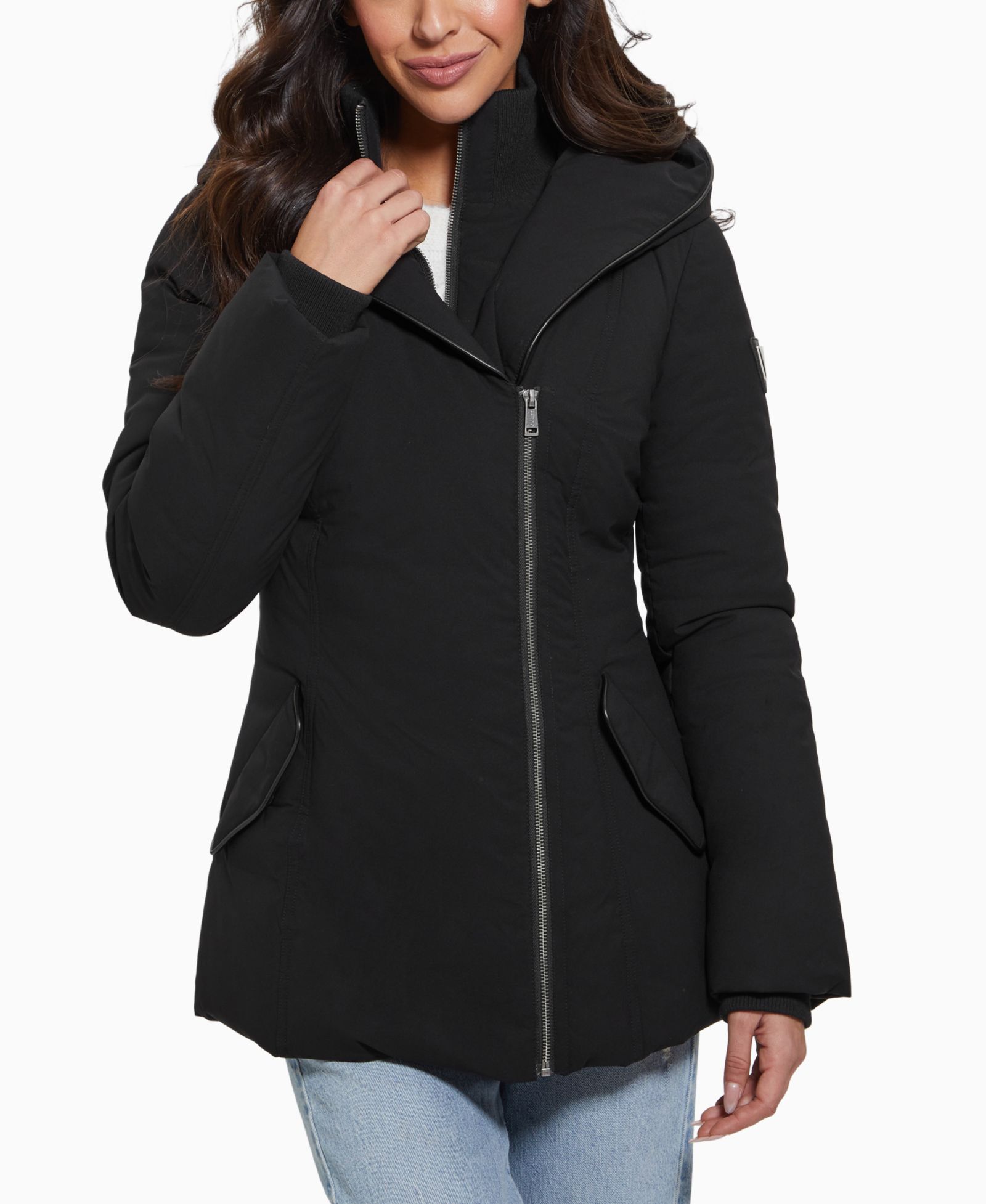 GUESS Женская дутая куртка Bibbed Shawl-Collar Hooded Puffer Coat