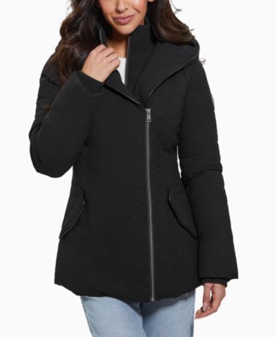 GUESS Женская дутая куртка Bibbed Shawl-Collar Hooded Puffer Coat