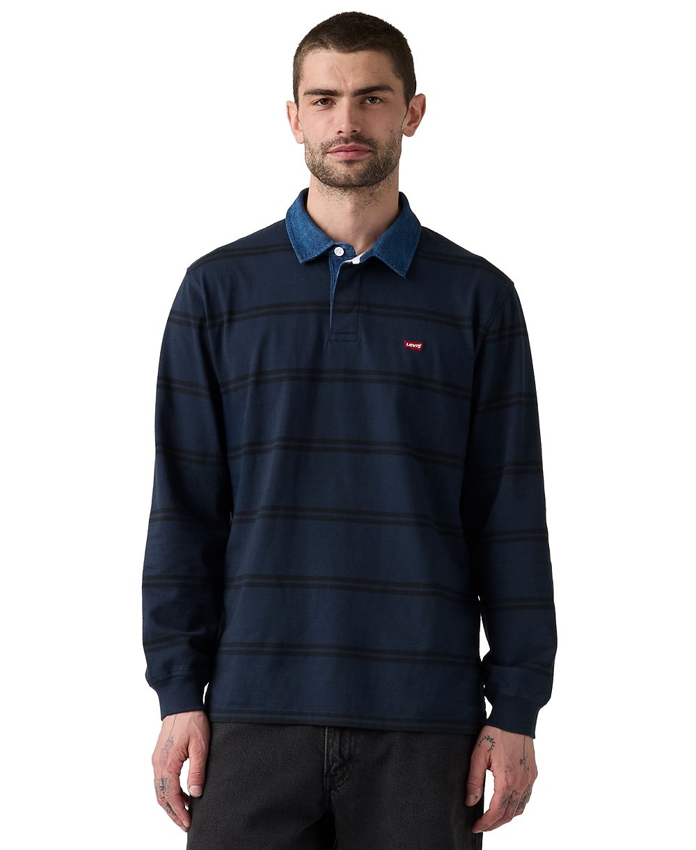 Levi's® Men's Relaxed-Fit Long Sleeve Striped Rugby Shirt