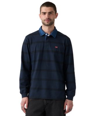 Levi's® мужская рубашка регби в полоску с длинным рукавом свободного кроя