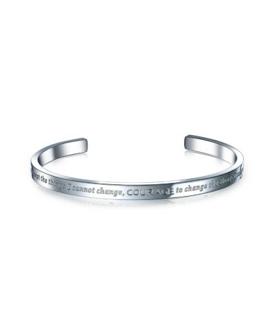 Браслет Bling Jewelry Serenity Prayer из нержавеющей стали серебристого цвета