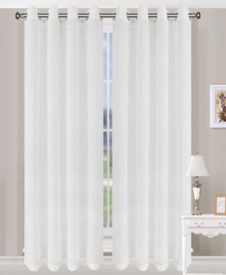Superior Embroidered Floral Sheer Grommet 2-Panel Curtain Set, 52" x 84"