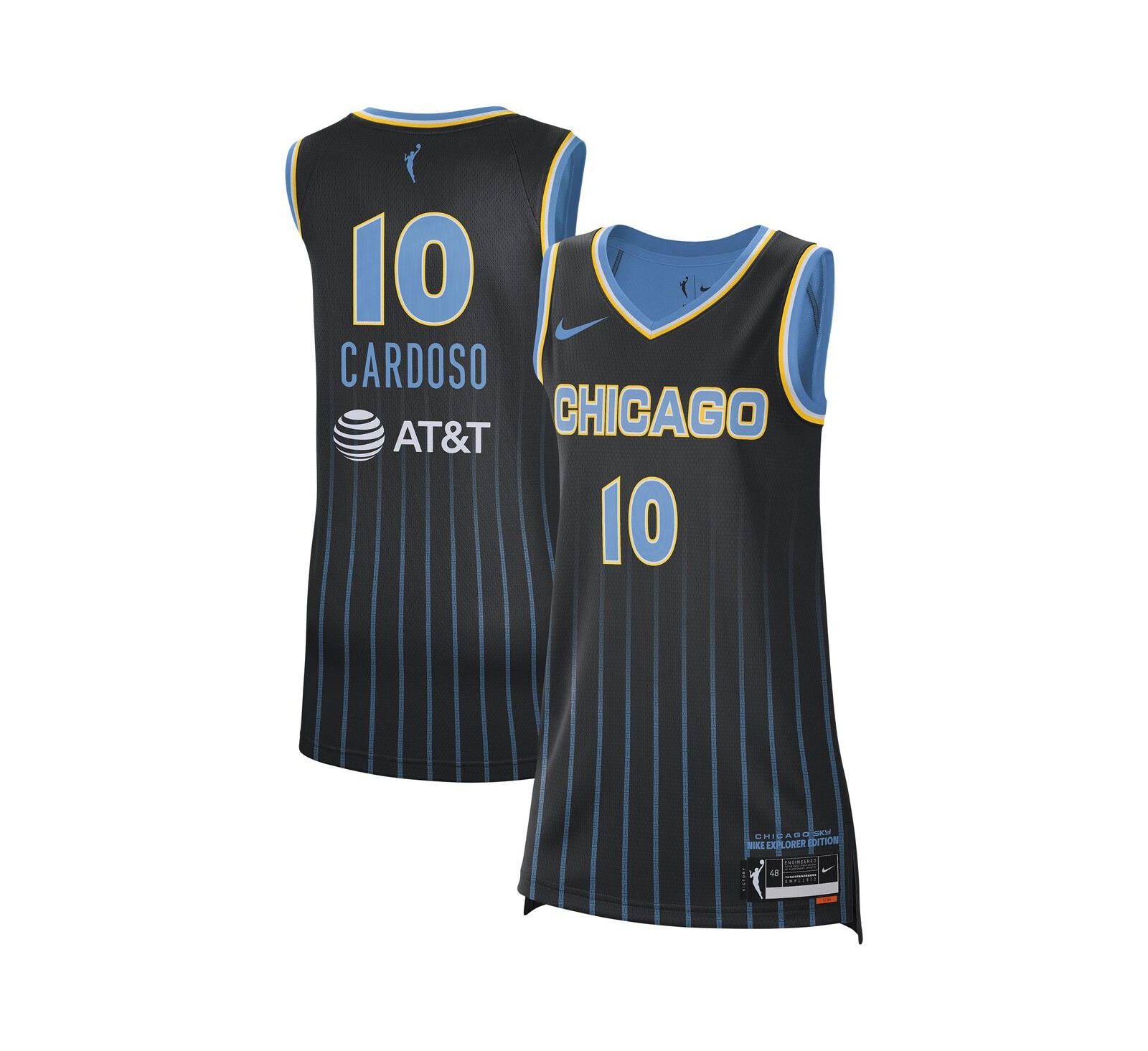 Джерси Nike Kamilla Cardoso Black Chicago Sky 2024 WNBA Draft Explorer Мужская и Женская