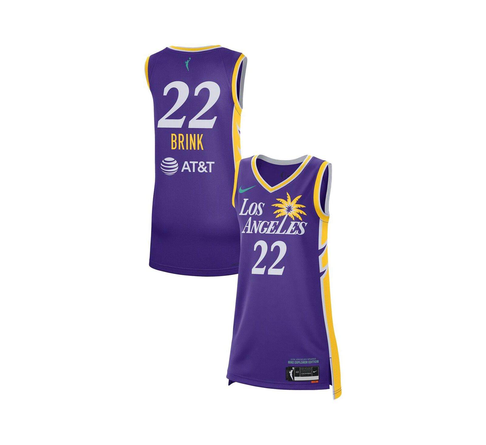 Мужская и женская джерси Nike Cameron Brink Purple Los Angeles Sparks 2024 WNBA Draft Explorer