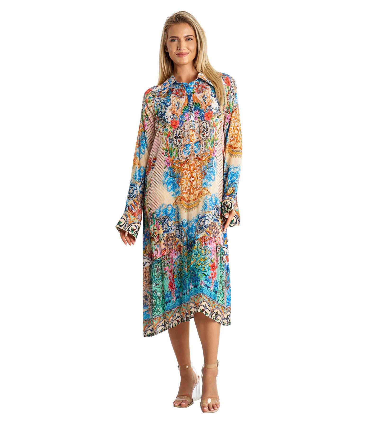 Женская рубашка La Moda Clothing Maxi Buttoned Overshirt