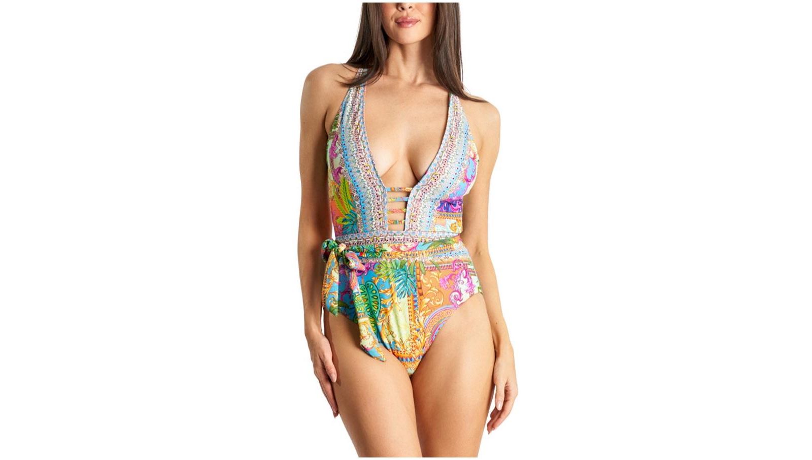 Слитный купальник La Moda Clothing Women's Cutout Belted One Piece