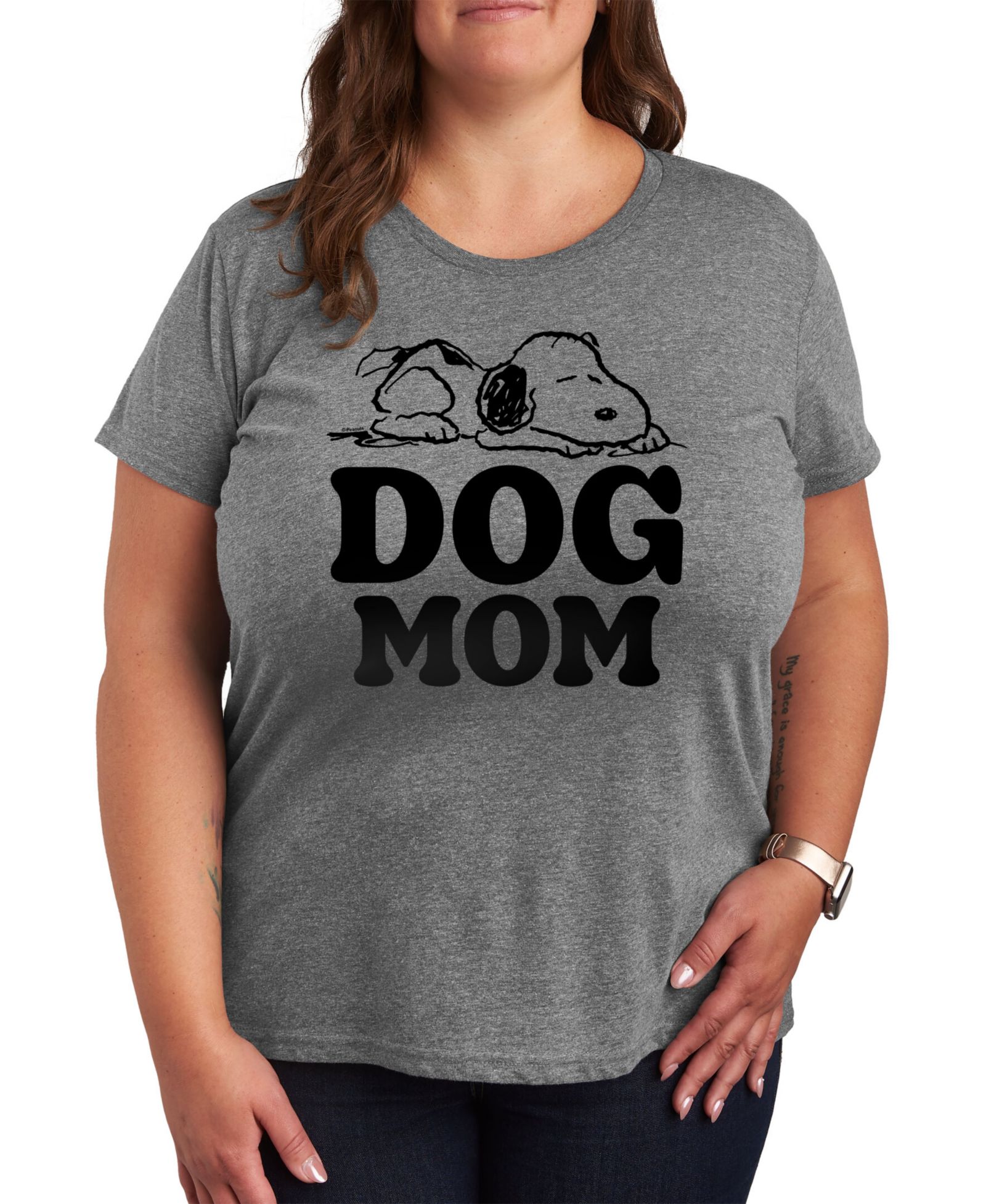 Hybrid Apparel Trendy Plus Size Snoopy Dog Mom Графическая футболка