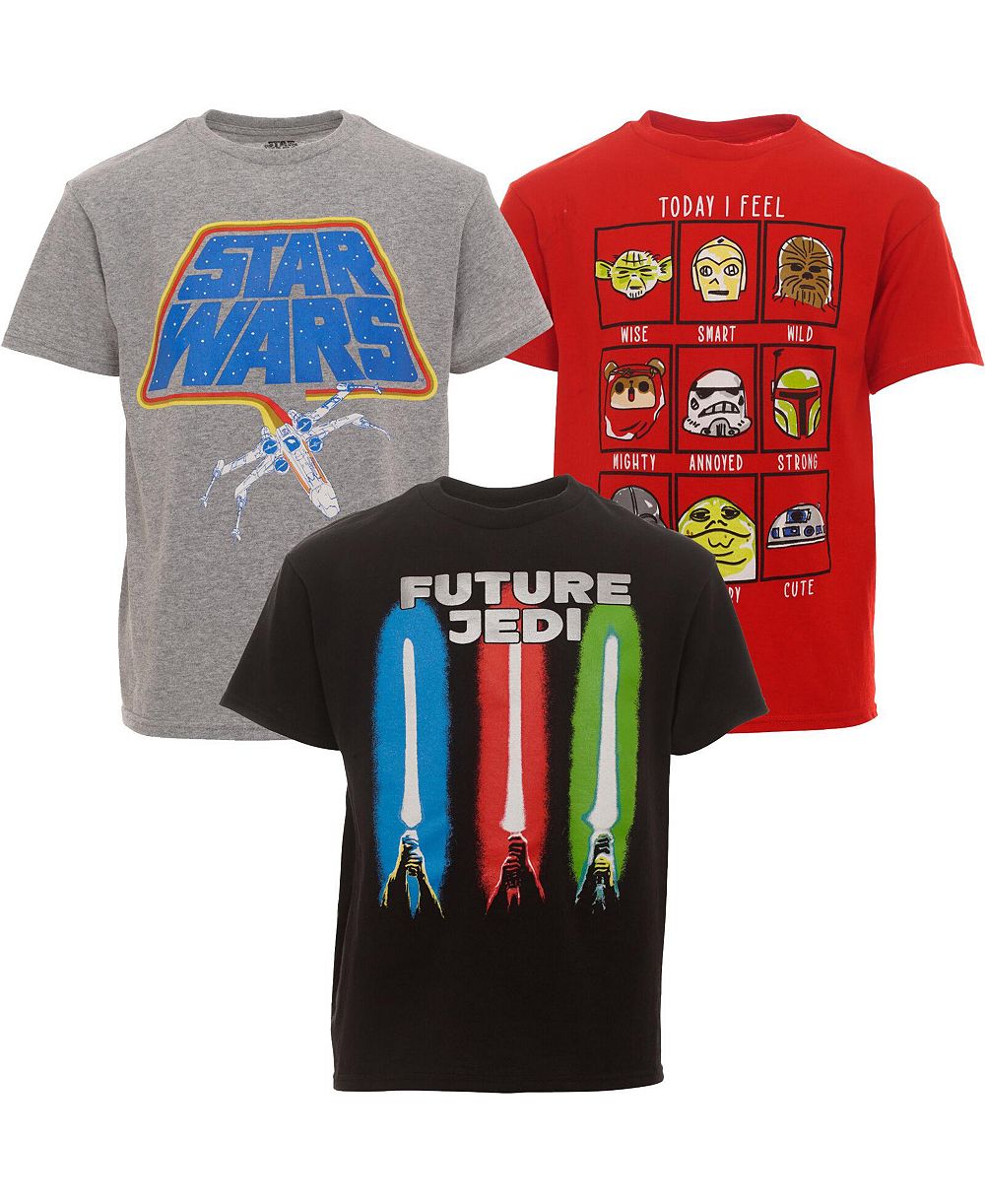 Star Wars Детские футболки с коротким рукавом, 3-Pack, 3T-5T