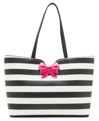 Сумка Betsey Johnson Striped Bow Tote