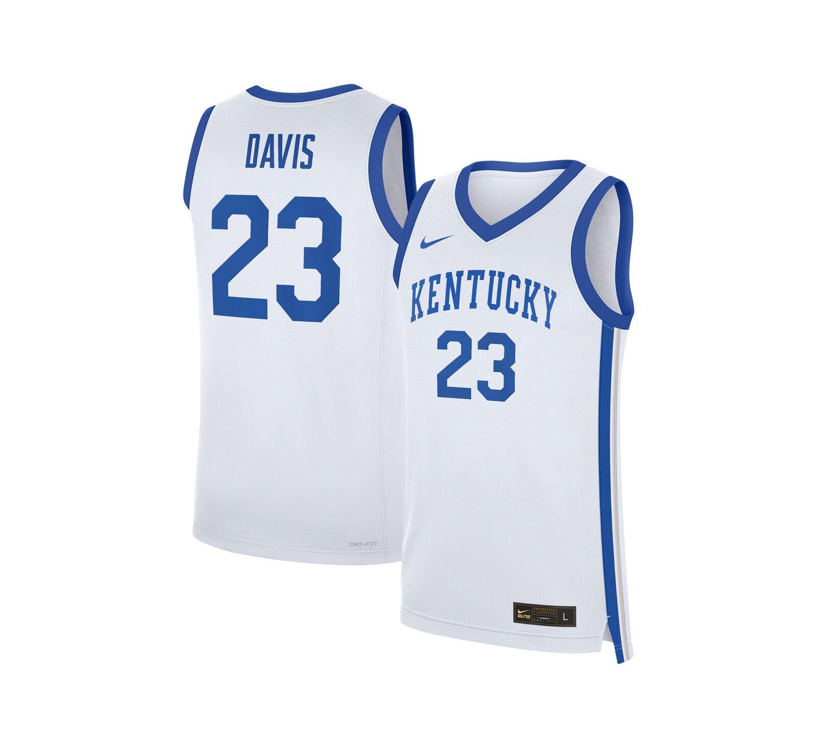Мужская баскетбольная джерси Nike Anthony Davis White Kentucky Wildcats Performance Replica
