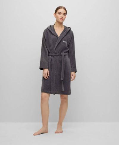 Женский махровый хлопковый халат Boss Home Plain Hooded