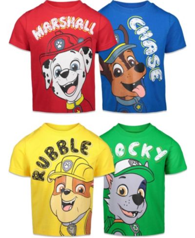 Детские графические футболки Paw Patrol Chase Marshall Rubble Rocky 4 Pack