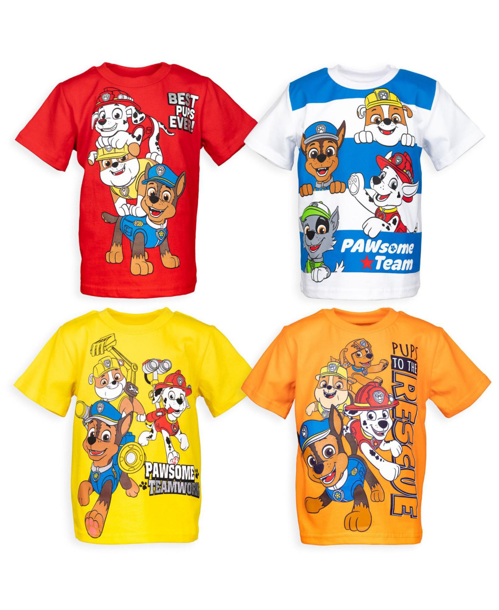 Детские футболки Paw Patrol Nickelodeon 4-pack с коротким рукавом для мальчиков