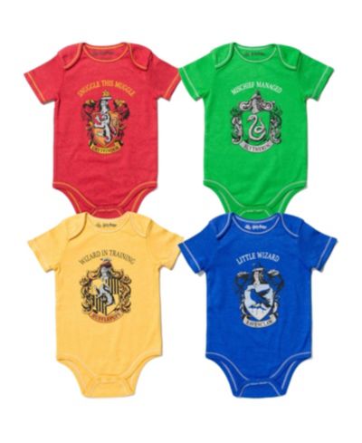 Harry Potter Baby Boys 4-Pack One Piece Bodysuits
