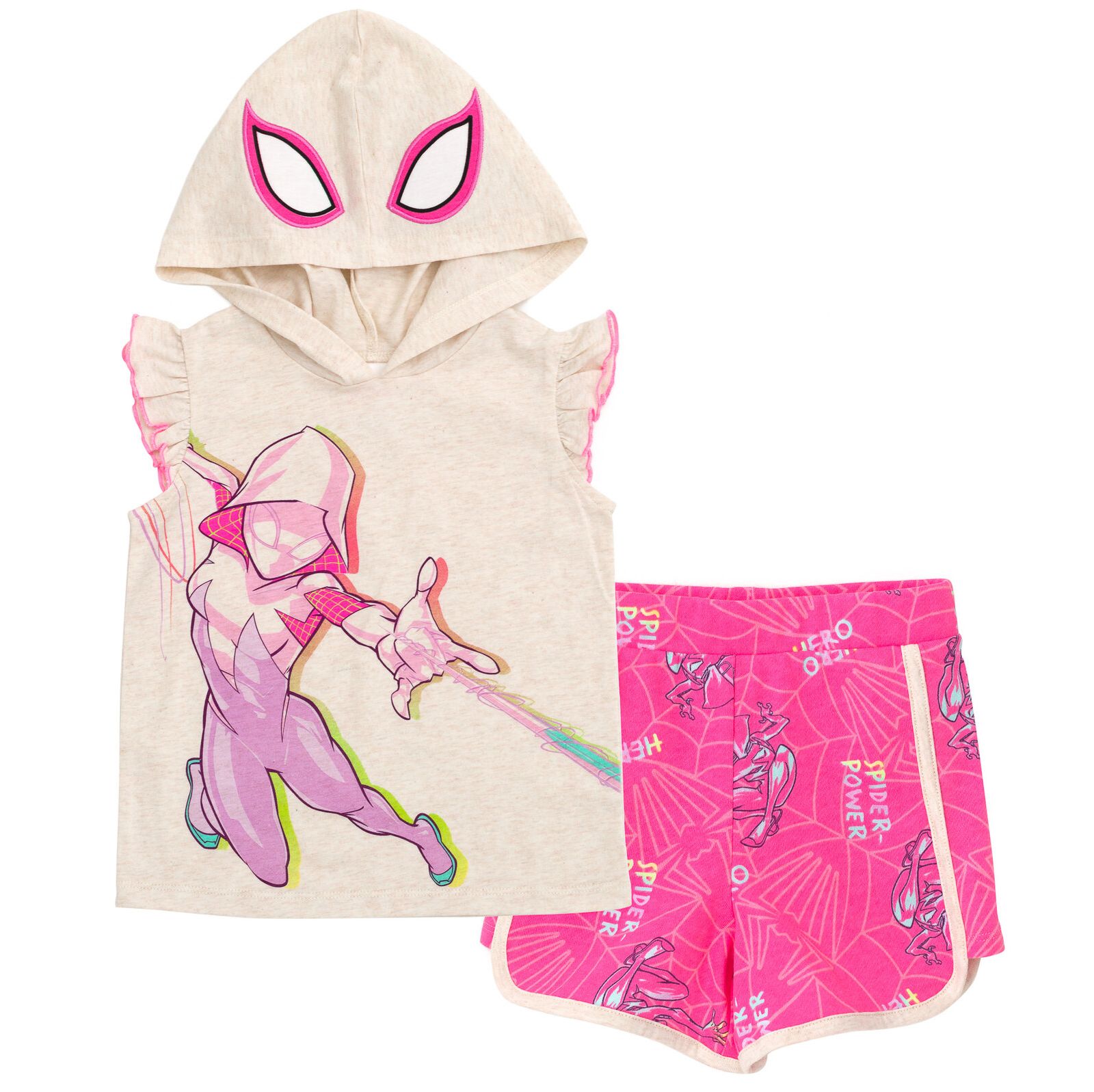 Комплект из майки и шорт Spider-Man для девочек Spidey and His Amazing Friends Cosplay Tank Top and Dolphin Active French Terry Shorts Outfit Set