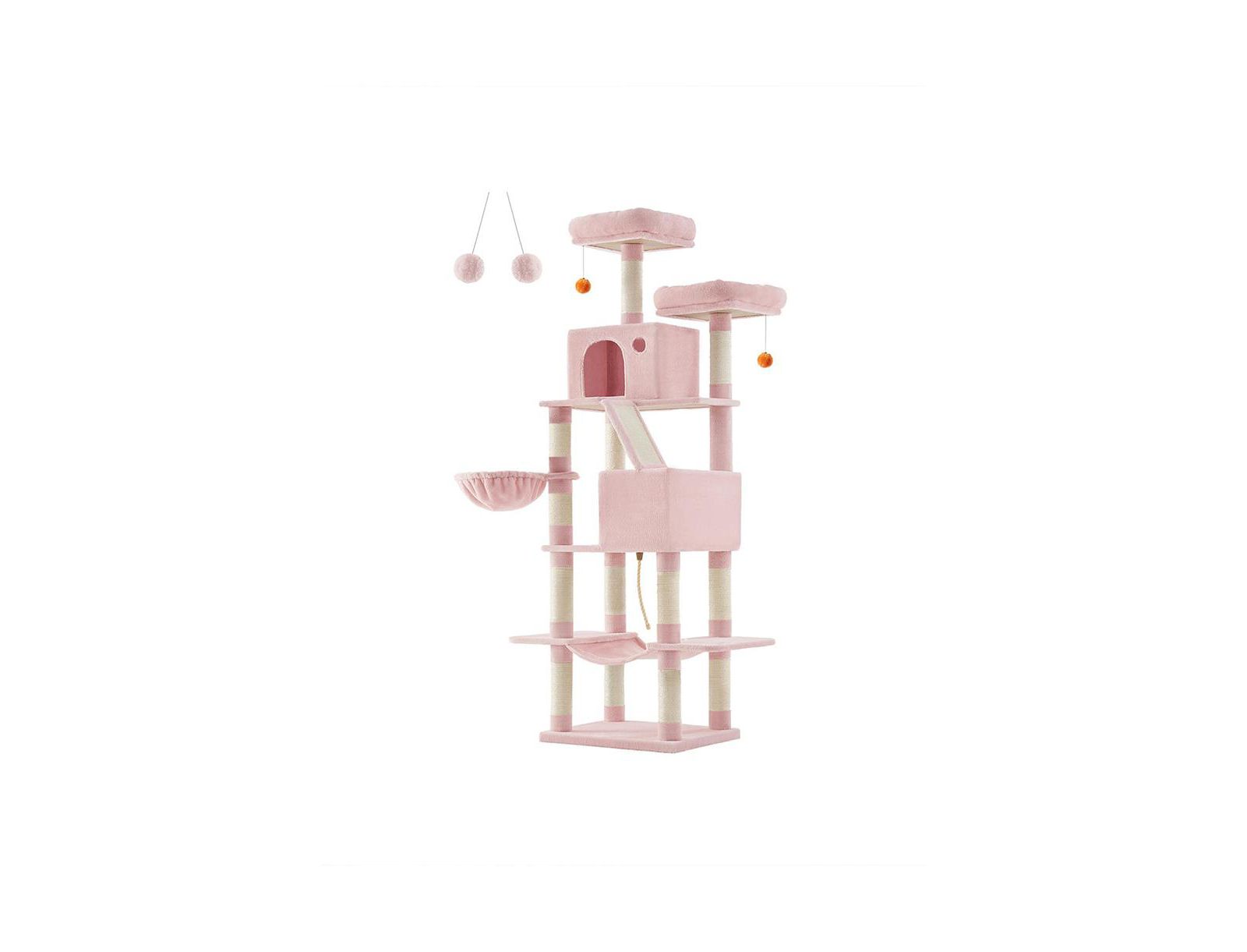 Cat Tree, Cat Tower, Condo with Hammock, Basket, Scratching Posts