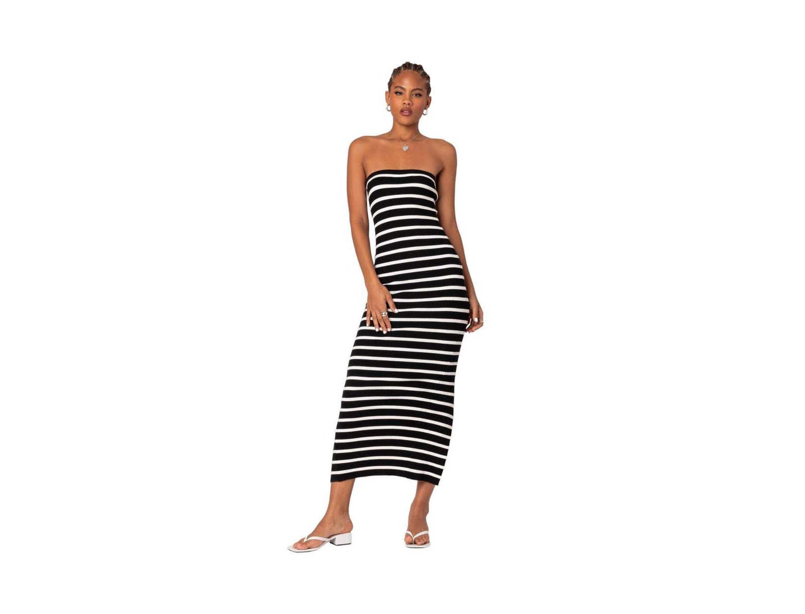 Женское трикотажное платье макси с разрезом на спине Edikted Women's Knit Back Slitted Maxi Dress