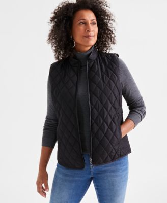 Женский стеганый жилет Style & Co Mock-Neck