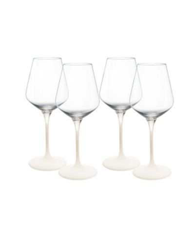 Villeroy & Boch Manufacture Rock Blanc White Wine Glasses, Set of 4