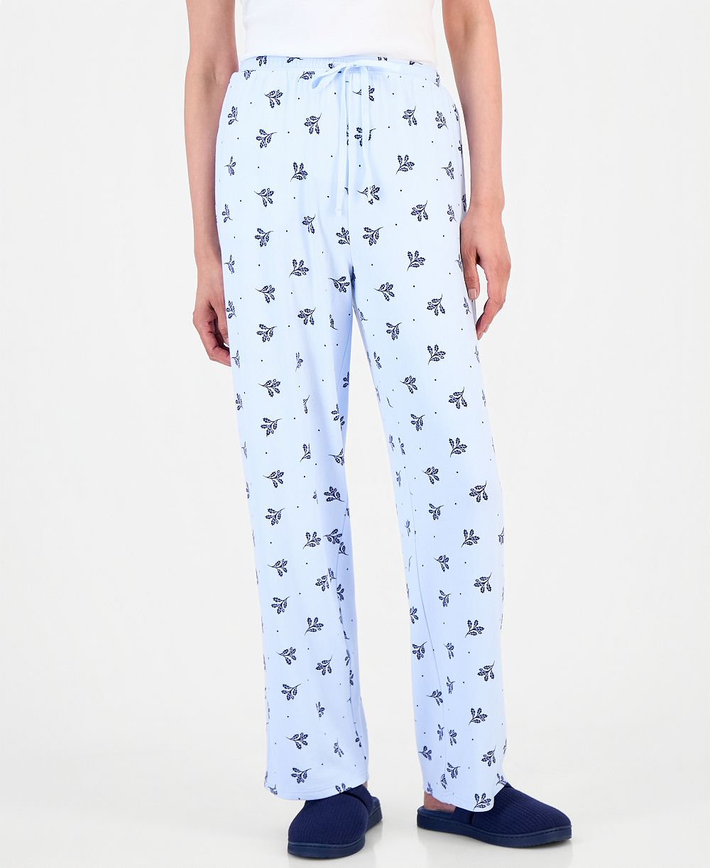 Charter Club Women's Soft Knit Printed Pajama Pants, Created for Macy's