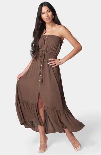Bebe Women's Strapless Maxi Dress