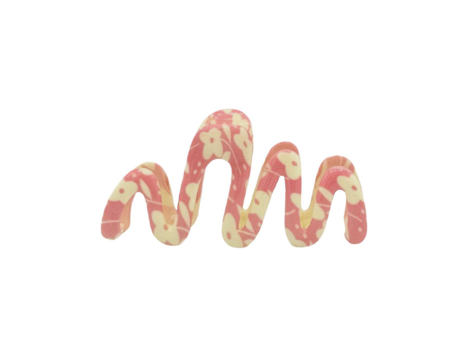 Большой волнистый зажим для волос Pink Squiggles