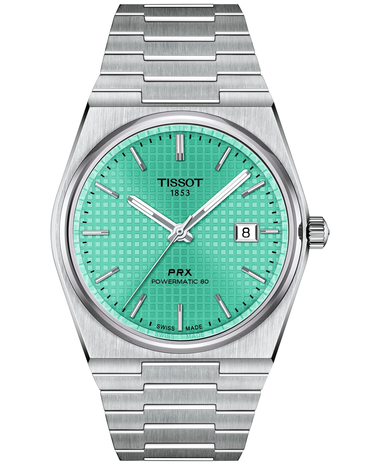 Мужские часы Tissot Swiss Automatic PRX Powermatic 80 Stainless Steel Bracelet, 40mm