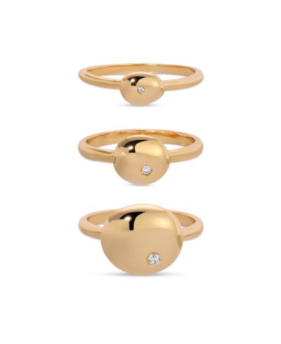 ETTIKA Polished Stacking Pebble Ring Set