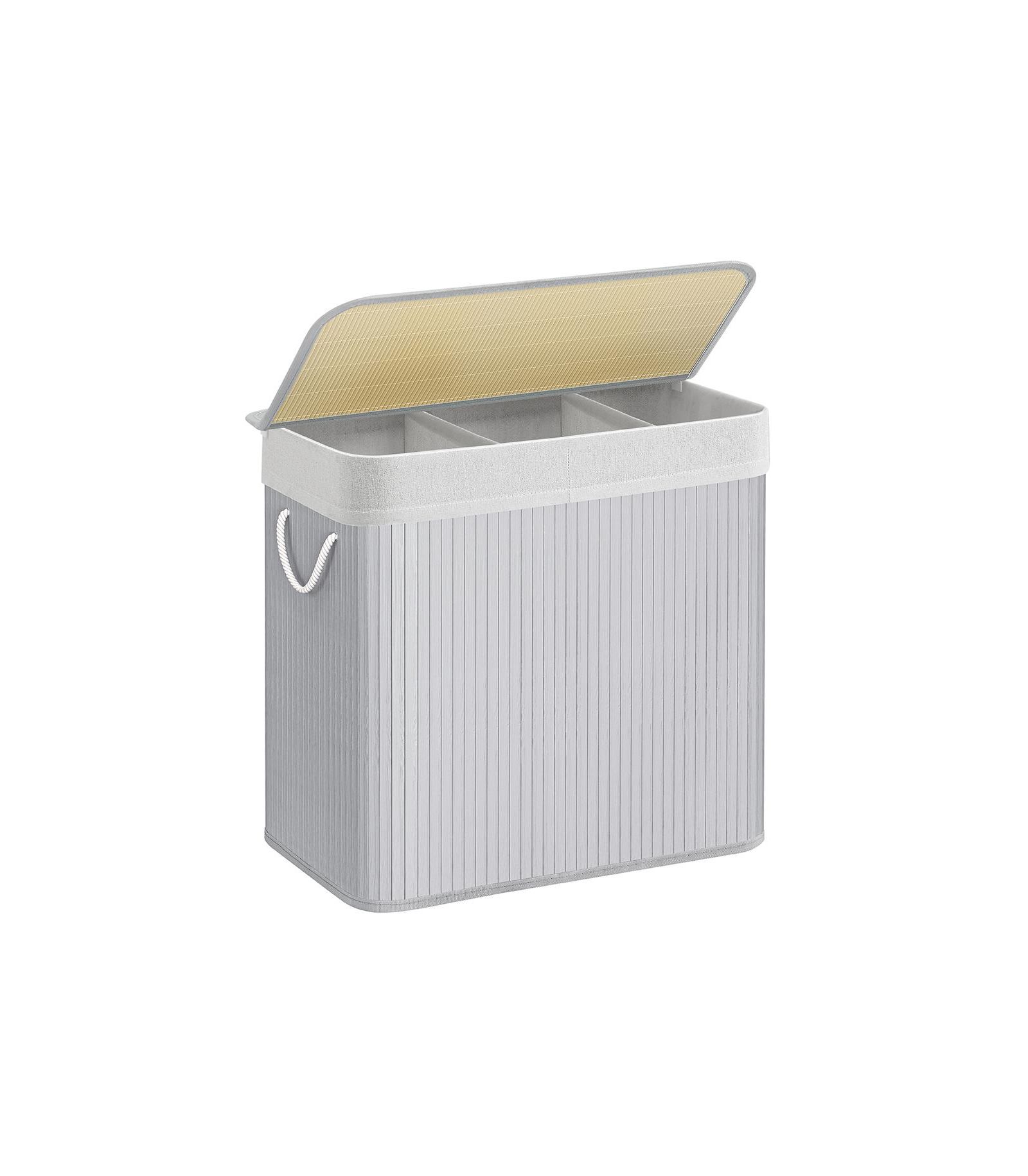 3 Compartment Laundry Hamper 39.6 Gallons for Easy Clothes Sorting and Storage