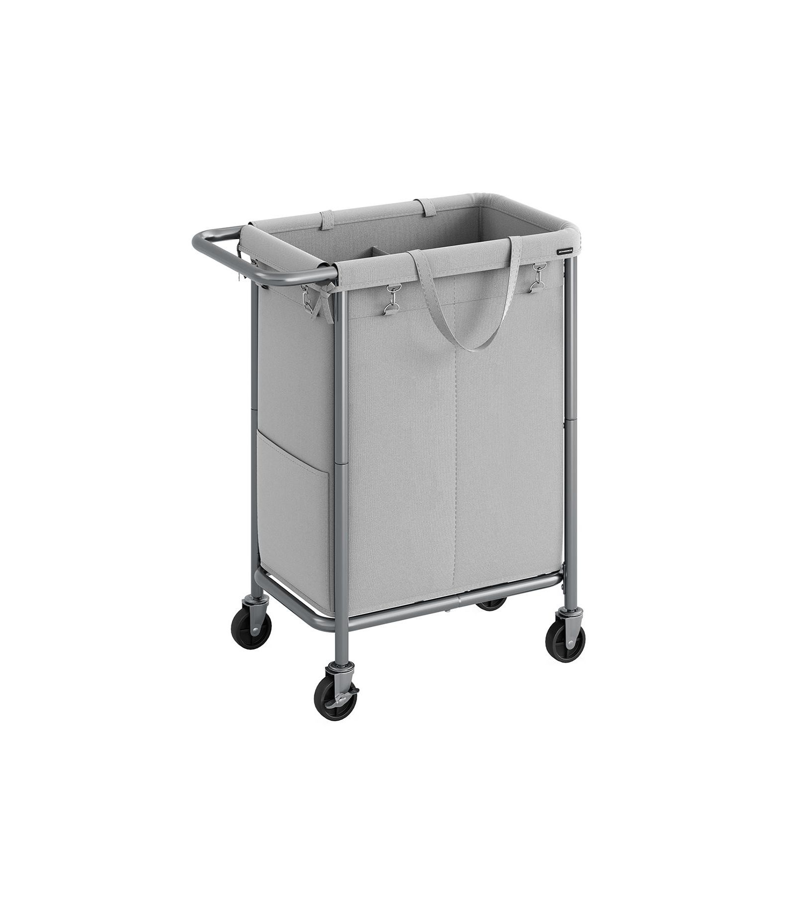 Slickblue Laundry Basket with Wheels Rolling Laundry Hamper with Blanket Storage