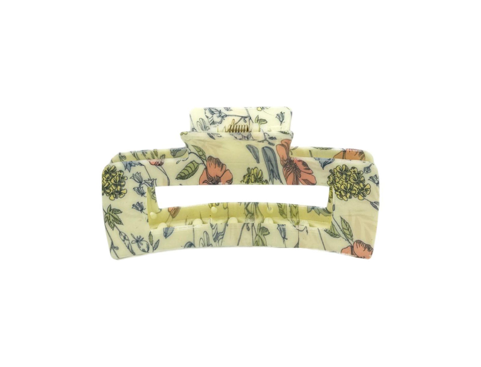 Large Rectangle Clip - Blue Floral