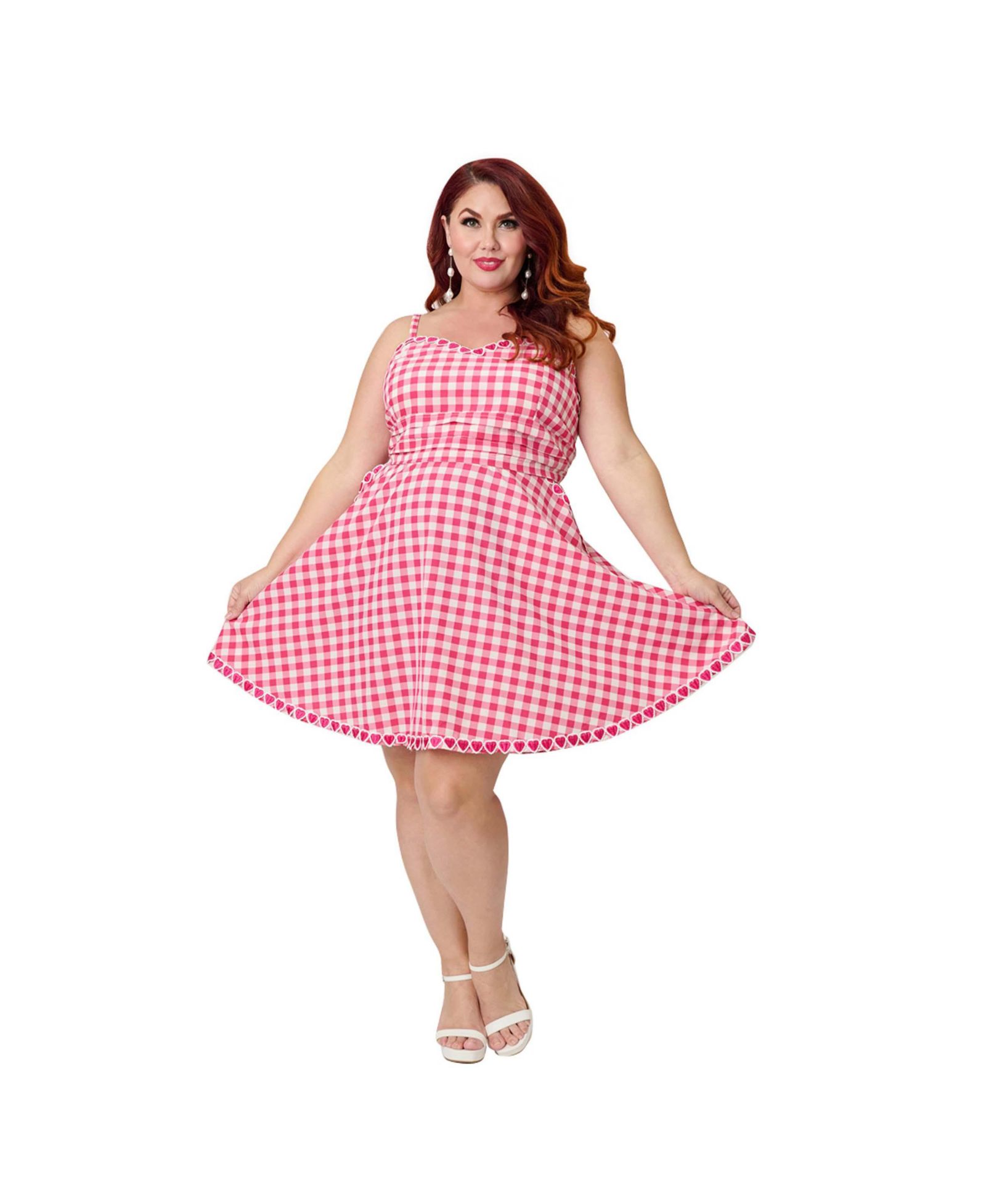 Unique Vintage Plus Size 's 1950s Sleeveless Cotton Flare Dress