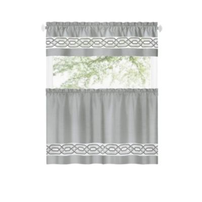 Комплект из 3-х кухонных штор Kate Aurora Rod Pocket Country Farmhouse Cafe Flax White and Black Plaid