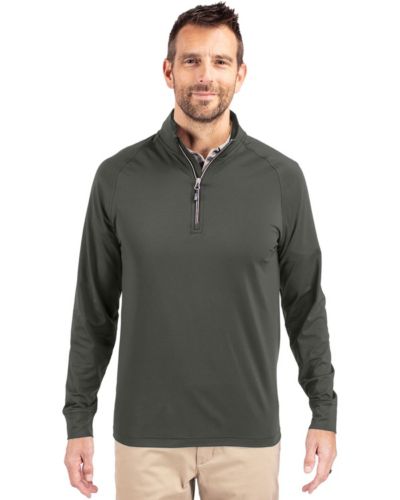 Cutter & Buck Men's Adapt Eco Knit Stretch Quarter Zip Pullover Jacket