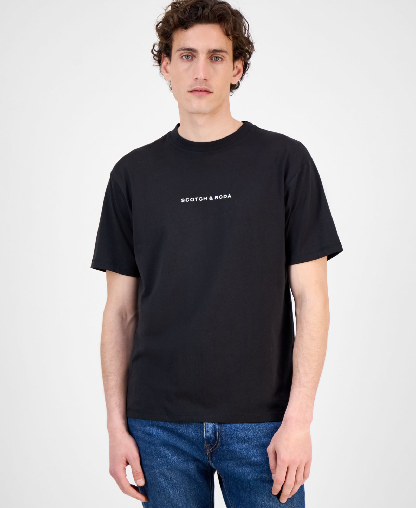 SCOTCH & SODA Men's Core Relaxed-Fit Logo T-Shirt