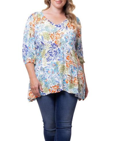 Женский туник Liyonna Plus Size Oasis с V-образным вырезом