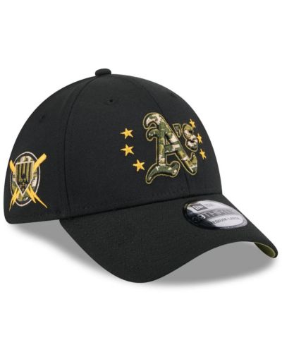 New Era мужская кепка 39THIRTY Flex Oakland Athletics 2024 Armed Forces Day, черная