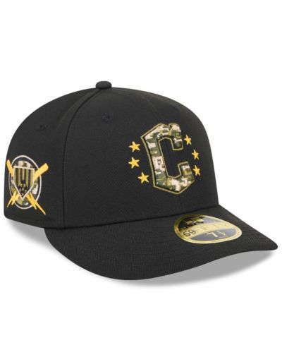 New Era Мужская кепка 59FIFTY Black Cleveland Guardians 2024 Armed Forces Day Low Profile