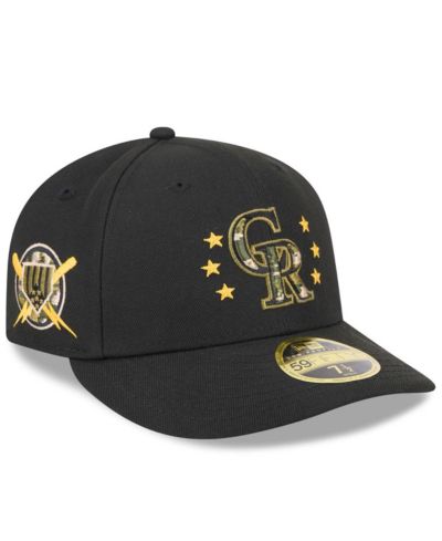 Мужская кепка New Era Black Colorado Rockies 2024 Armed Forces Day Low Profile 59FIFTY Fitted