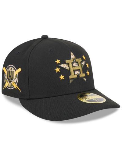 Мужская кепка New Era 59FIFTY Low Profile, Houston Astros 2024 Armed Forces Day, черная