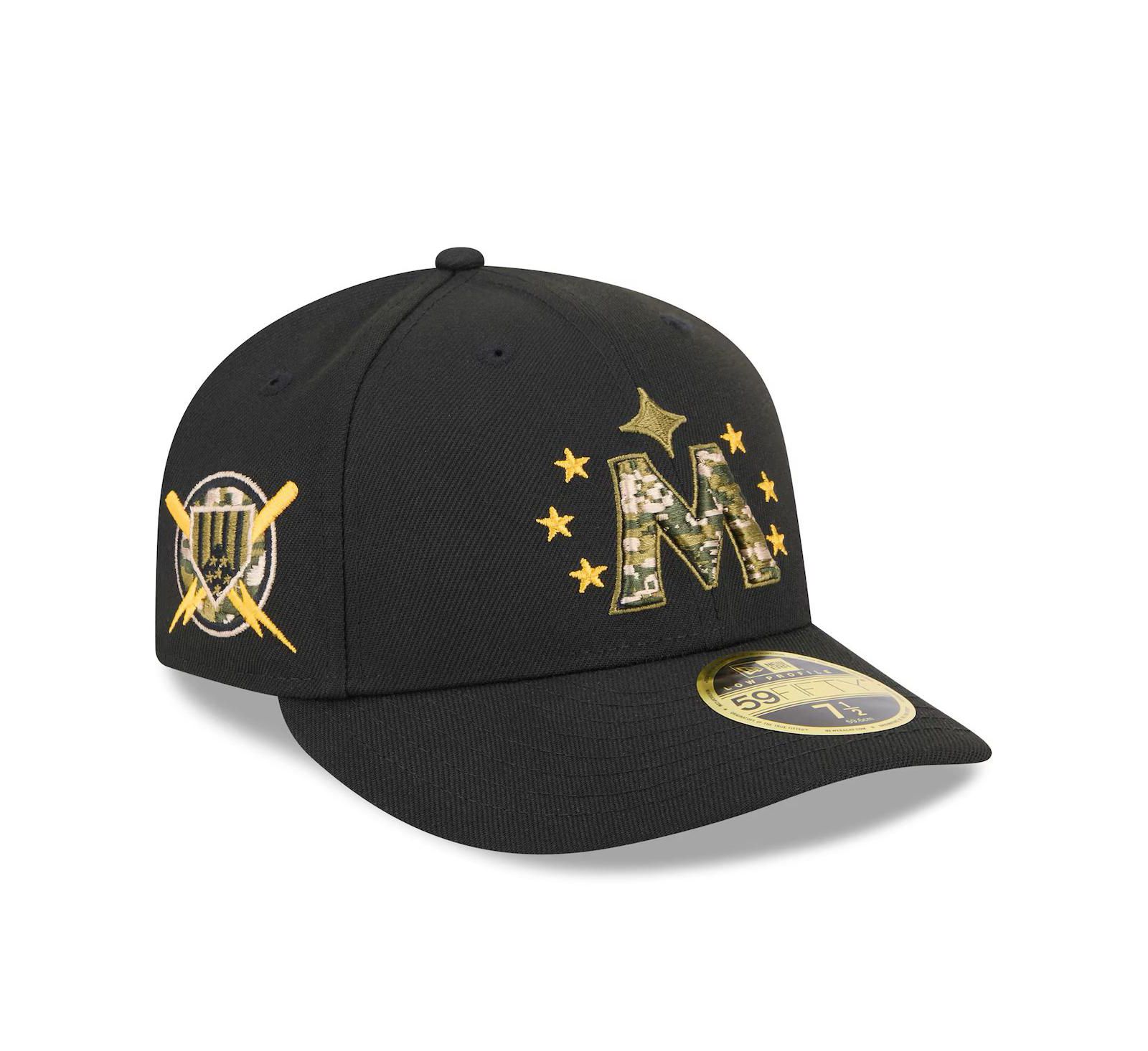 Мужская кепка New Era Black Minnesota Twins 2024 Armed Forces Day Low Profile 59FIFTY Fitted Hat