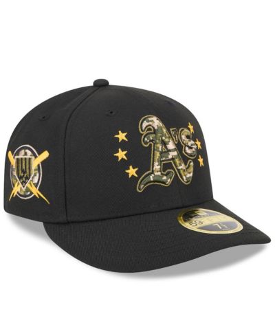 New Era Мужская кепка 59FIFTY Low Profile Oakland Athletics 2024 Armed Forces Day Black
