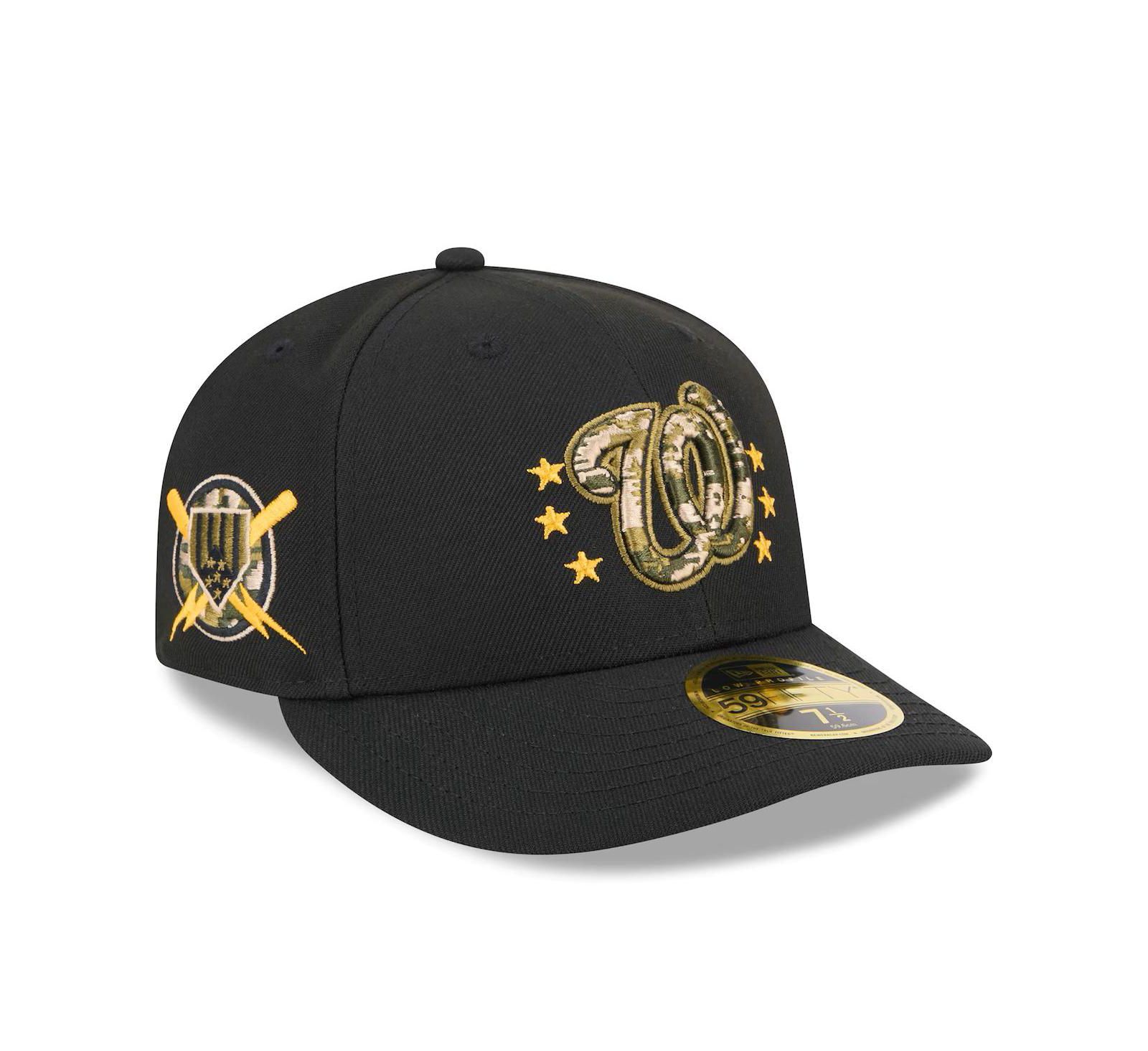 Мужская кепка New Era Washington Nationals 2024 Armed Forces Day Low Profile 59FIFTY Fitted, черная