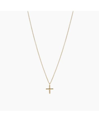 14k Gold Plated Pule Cross Necklace Classic Modern Gift Idea
